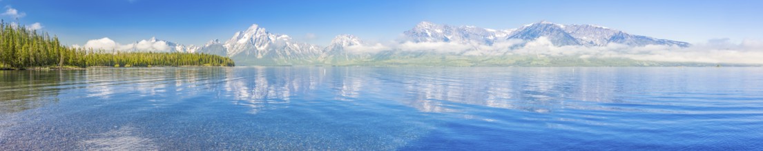 Majestic grand tetons range panorama landscape