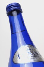 Mineral water, Ty Nant, in blue designer bottle, water from Wales, is considered one of the best