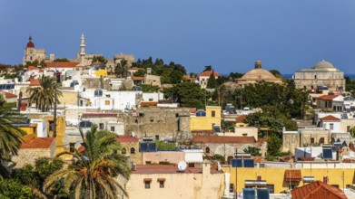 View over the alleys of the old town, Rhodes Town