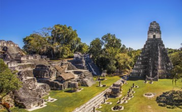 Temple 1, Temple of the Great Jaguar and North Acropolis, Tikal, largest Mayan ceremonial complex