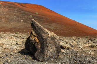 Montana Colorada volcano, volcanic area of the Timanfaya Fire Mountains, Lanzarote, Canary Islands,