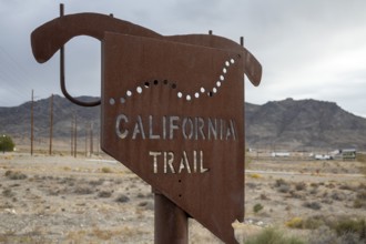 West Wendover, Nevada - A sign marks the route of the California Trail, used by emigrants in the