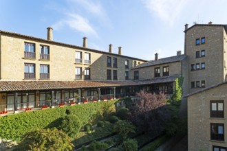 Parador hotel buildings, Sos del Rey Católico, Cinco Villas district, Zaragoza province, Aragon,