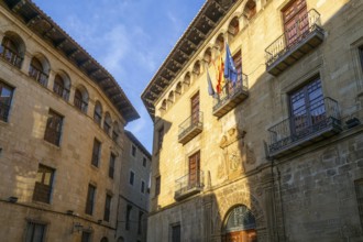 Casa de la Villa town hall Renaissance building, medieval village of Sos del Rey Católico, Cinco