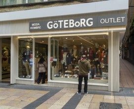 Göteborg outlet shop Mens clothing, city centre of Zaragoza, Aragon, Spain