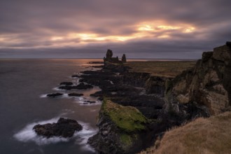 Coast, evening light, Arnastapi, Iceland