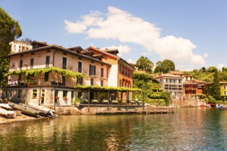 Bellagio, picturesque small town with views of the Alps, Lake Como, Italian Lago di Como, one of