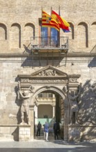 Entrance doorway Palacio de los Condes de Morata o de Luna, Zaragoza, Aragon, Spain, Europe now