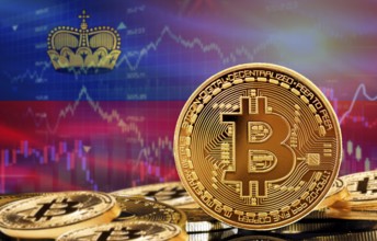 Investors in cryptocurrency and Blockchain Technology in Liechtenstein, Concept. Bitcoin with