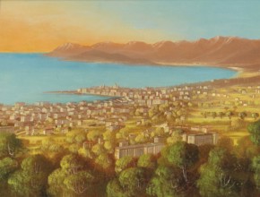 View of Cannes in southern France, France, based on a painting by Hubert Sattler (1817-1904),