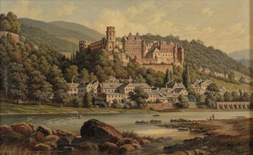 View of Heidelberg, Baden-Württemberg, Germany, based on a painting by Hubert Sattler (1817-1904),