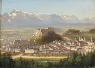 View of Salzburg, Austria, based on a painting by Hubert Sattler (1817-1904), reproduction from a
