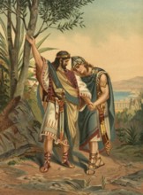 Biblical scene, Bible, the friendship between David and Jonah, a deep and unshakable bond that is