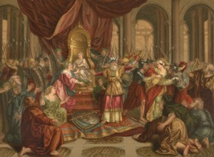 Biblical scene, Bible, The murder of Queen Athalia, Atalja was the daughter of the Israelite king