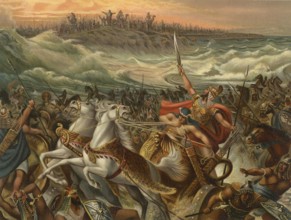 Biblical scene, Bible, liberation of the Israelites from the Red Sea, biblical story from the book