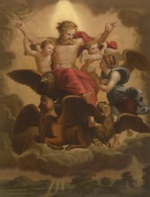 Biblical scene, Bible, Ezekiel's vision, one of the great scriptural prophets and the text