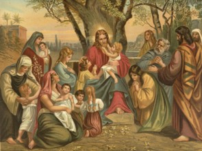 Biblical scene, Bible, Jesus blesses the children, The episode in which Jesus blesses the children