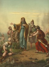 Biblical scene, Bible, Balak and Balaam, two biblical characters who appear in the story in the 4th