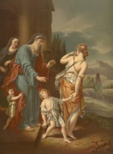 Biblical scene, Bible, Hagar, the Egyptian slave of Sarah, Abraham's woman, expulsion,