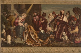 Biblical scene, Bible, The Adoration of the Magi, an important motif in Christian art and theology