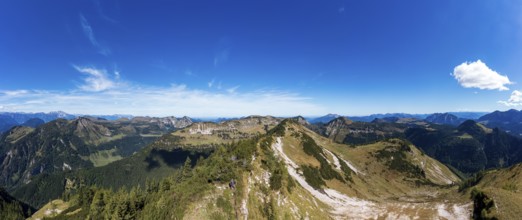 Drone shot, view of the summit of Egelseehörndl, Postalm, Osterhorn Group, Salzkammergut, Province