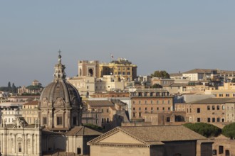 View across buildings in the city of Rome, Italy