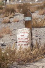 Goldfield, Nevada - Goldfield Historic Cemetery. One grave holds an unknown man who died from