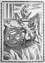 Torture, ordeal, inquisition, sometimes the convicts were tied to the circumference of large wheels