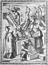 Torture, ordeal, inquisition, a. convicted sentenced to work on the construction of public