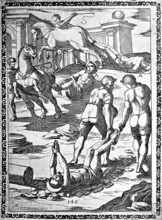 Torture, Torture, Inquisition, a. Condemned people tied to the neck or tail of wild horses and