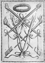 Torture, torture instruments, a. burning logs or torches, b. torches made of pine wood or other