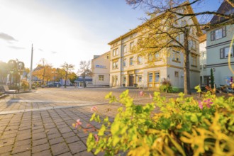 Quiet site in a rural town surrounded by historic buildings in sunshine, Aidlingen, Böblingen