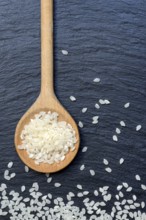 Rice grains in cooking spoons, rice