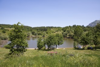 Vrmdza Lake or natural lake at the foot of Mount Rtanj, Sokobanja, Serbia