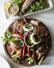 Meat platter, traditional main course, Sokobanja, Serbia
