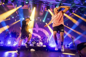 Carlito (Carlos Charlemoine) and Mal Élevé (Pablo Charlemoine), singers from Irie Révoltés live on