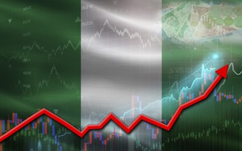 Nigeria economic growth on financial graph. Nigeria financial growth on market graph