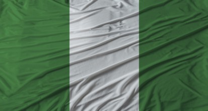 Nigerian flag waving Flag of Nigeria with cloth texture