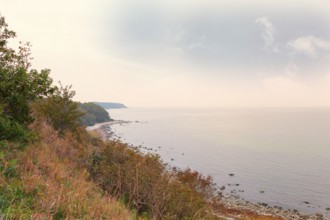 Baltic Sea coastline off Cape Arkona, coast of Rügen, largest German island, Baltic Sea coast of