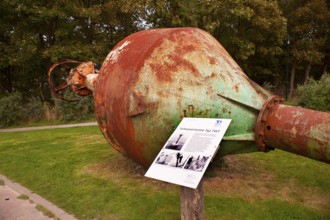 Deep water barrel, recovered from the seabed in 2004, exhibited at the Schinkel Tower with registry