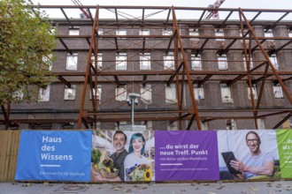Construction site of the House of Knowledge project, in Bochum, a brick building orphaned for many
