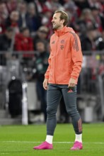 Warm-up training Harry Kane FC Bayern Munich FCB (09) laughs Allianz Arena, Munich, Bayern, Germany