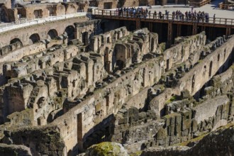 View of walls Ruins built built by Emperor Domitian hypogeum hypogeum substructure of historic