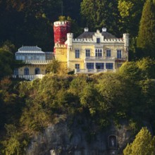 Marienfels Castle with Maria figure in a crevice, former residence of entertainer Thomas