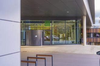 Calw district entrance area with glass façade and modern design, Calw District Office, Calw,