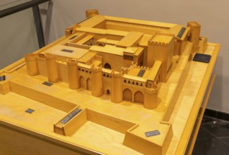 Scale model of castle Aljafería Palace, Zaragoza, Aragon, Spain