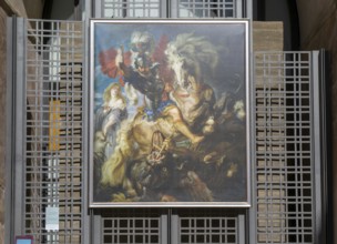 Copy of painting of Saint George and the Dragon by Rubens, Aljafería Palace, Zaragoza, Aragon,