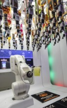 Las Vegas, Nevada - Robotic bartenders mix and serve drinks at the 'Tipsy Robot' in the Venetian