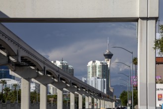 Las Vegas, Nevada, The Las Vegas Monorail, which carries passengers to most of the hotel-casinos on