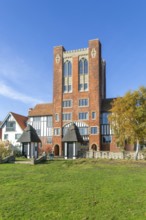 Gatehouse and water tank in planned holiday village of Thorpeness, Suffolk, England, UK built 1929